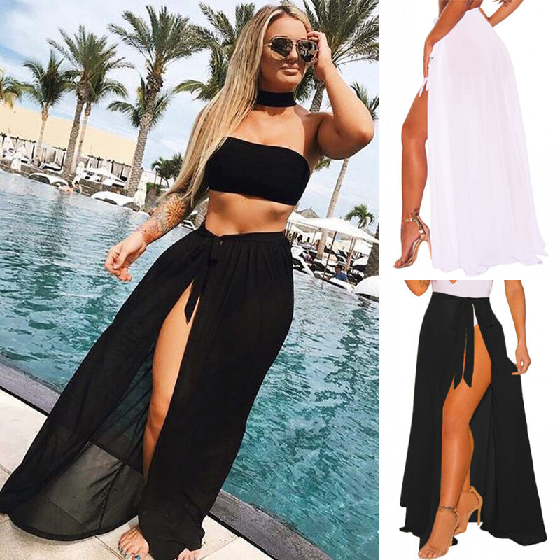 Long Bottom Strap Beach Set Skirt