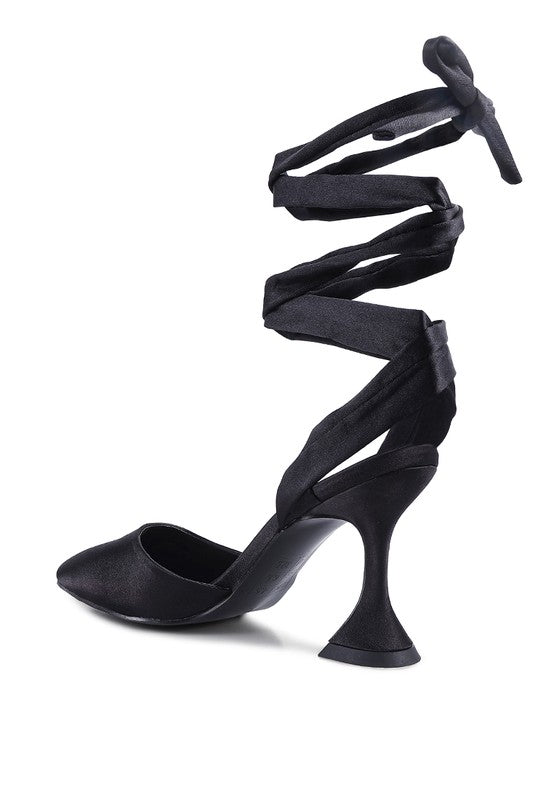 TIE UP SATIN KITTEN HEEL