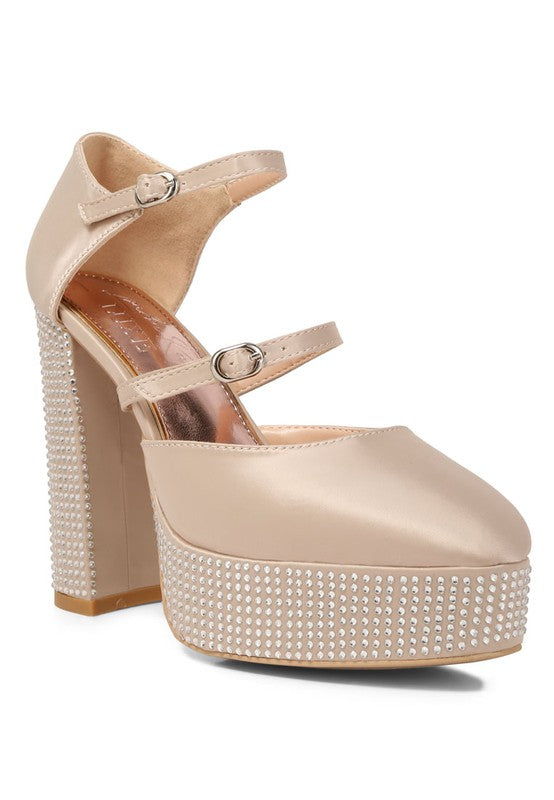 VanderPump Rhinestone Platform Sandals