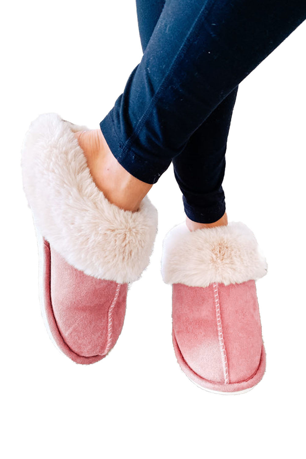 Pink Plush Lined Slippers