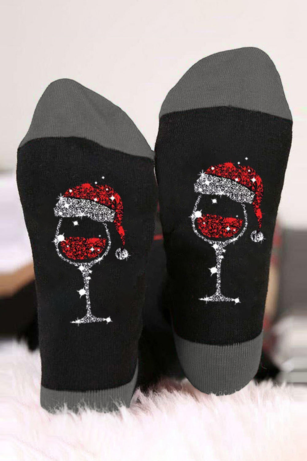 Champagne Santa Hat Socks