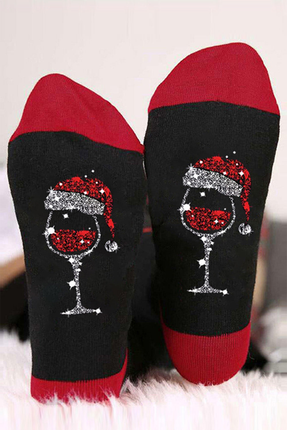 Champagne Santa Hat Socks