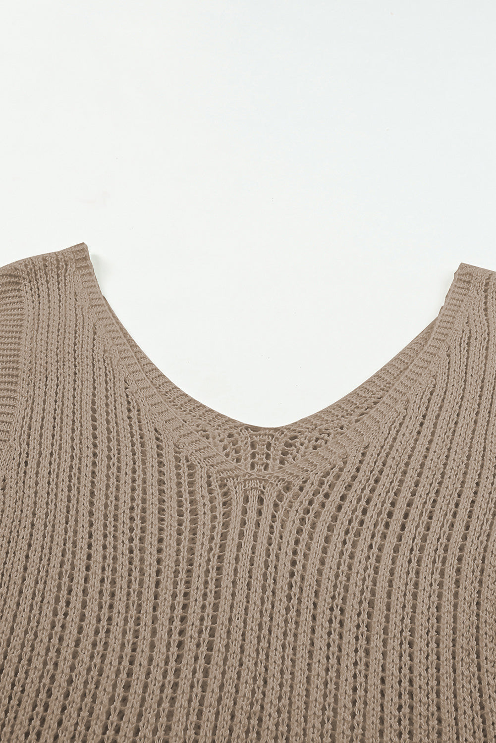 Hollowed Knit V Neck Tank Top