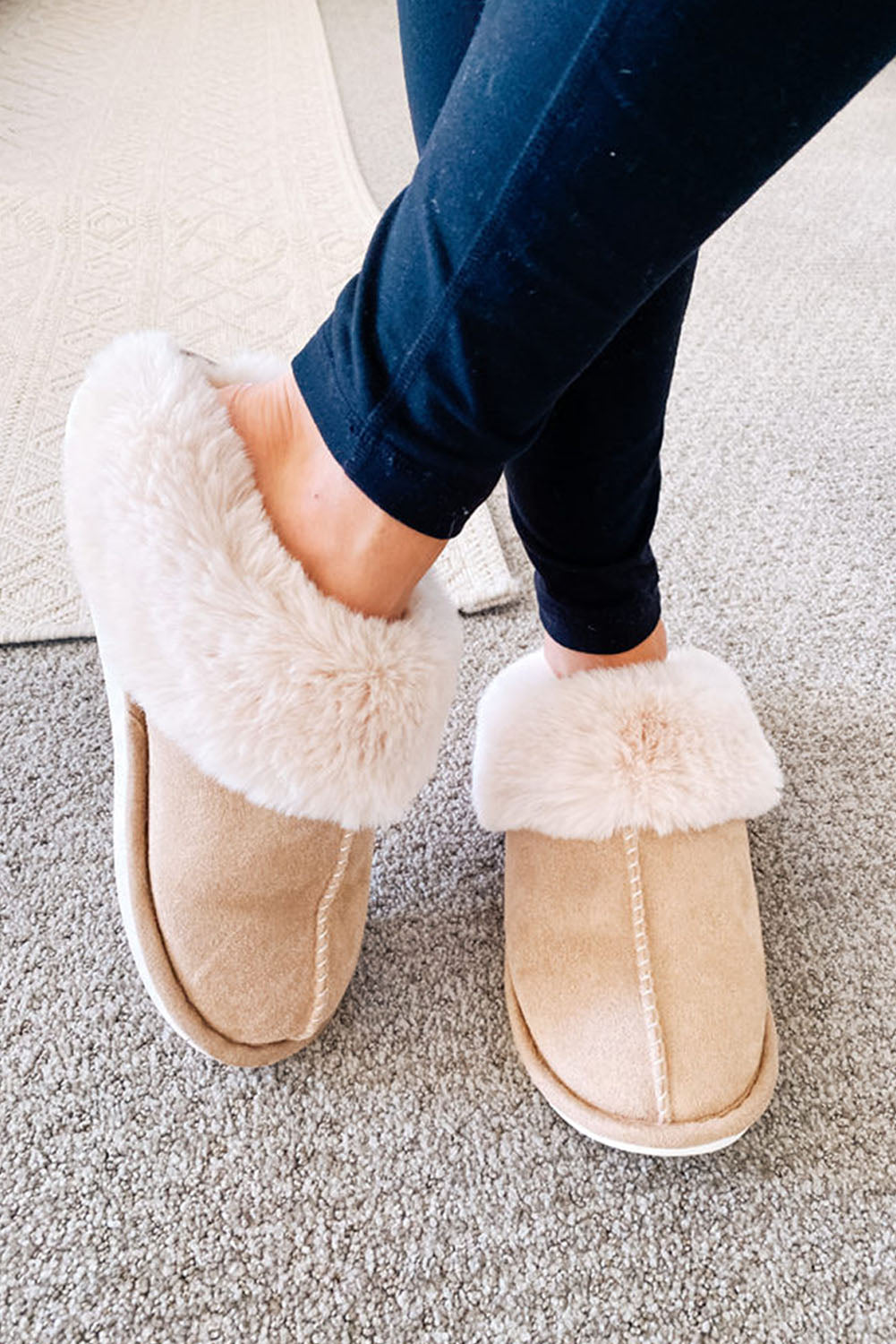 Pink Plush Lined Slippers