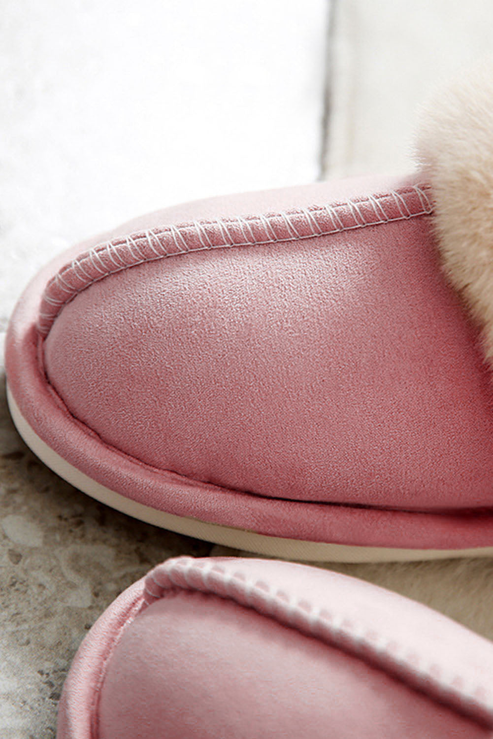 Pink Plush Lined Slippers