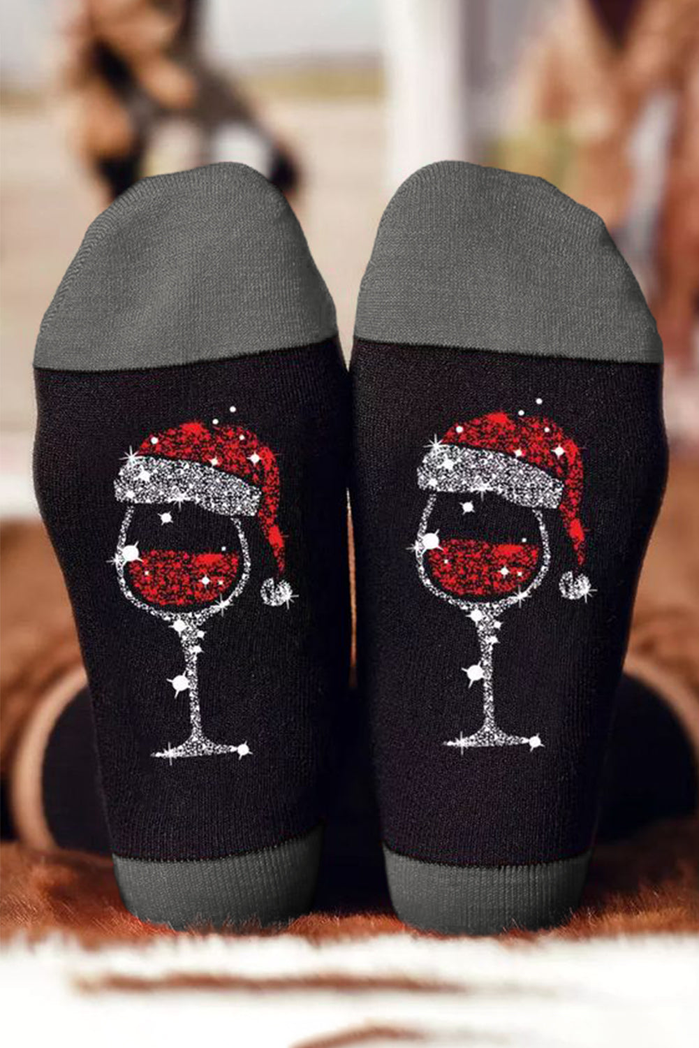 Champagne Santa Hat Socks