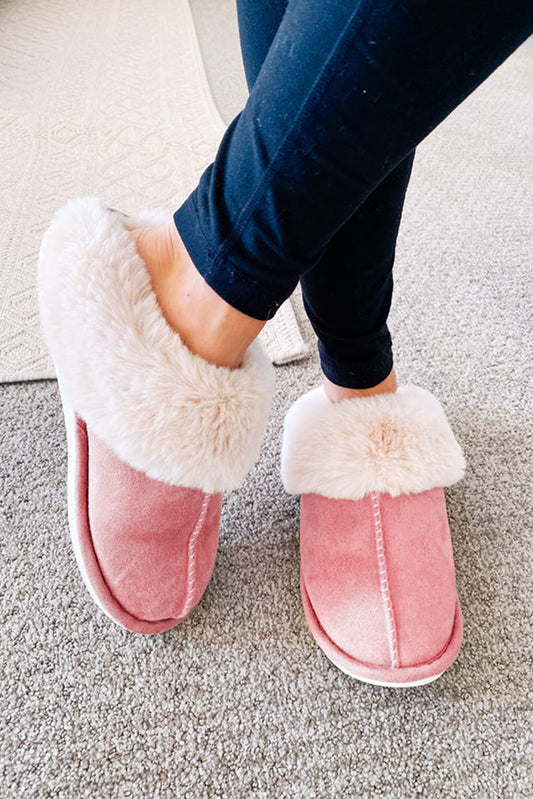 Pink Plush Lined Slippers