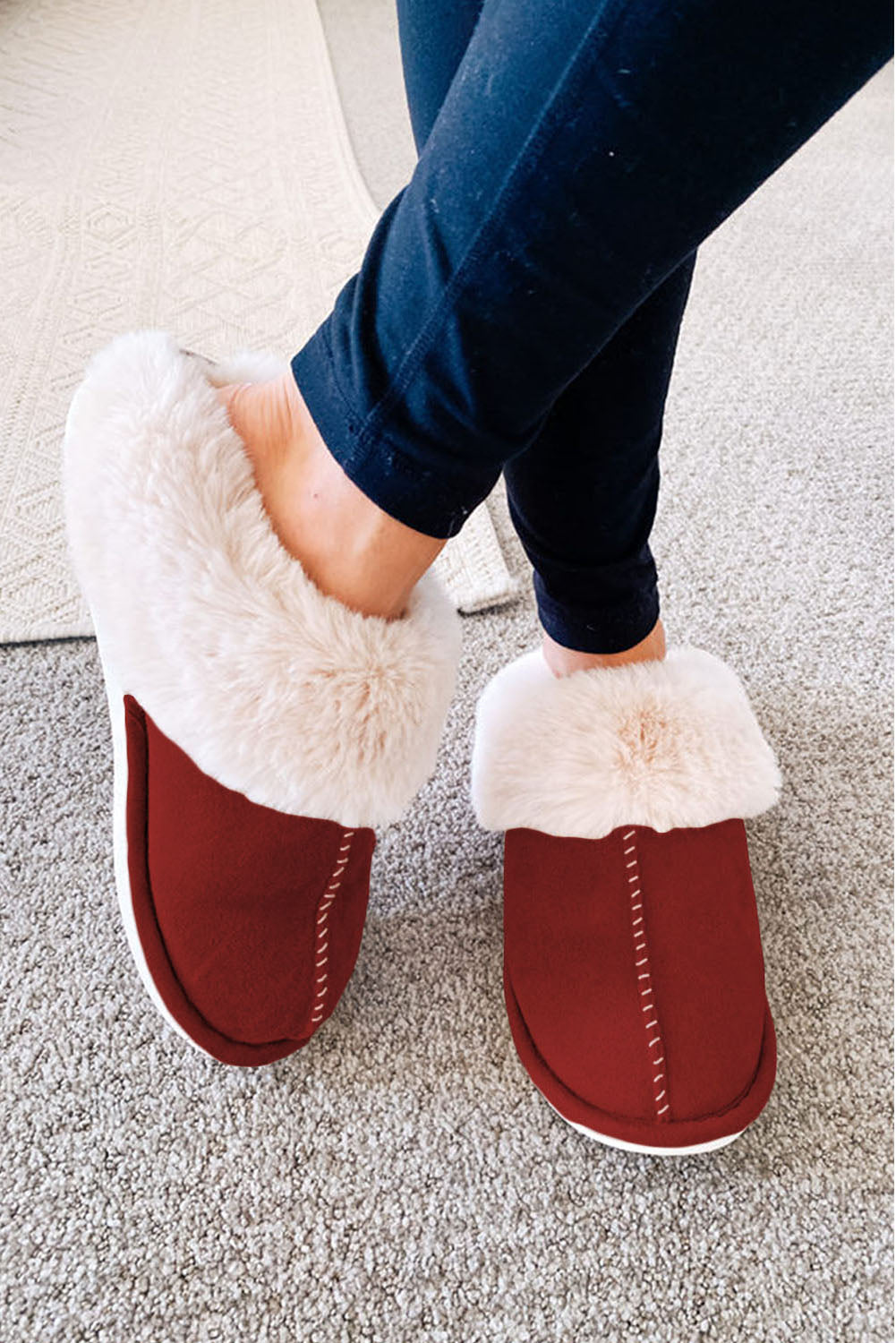 Pink Plush Lined Slippers