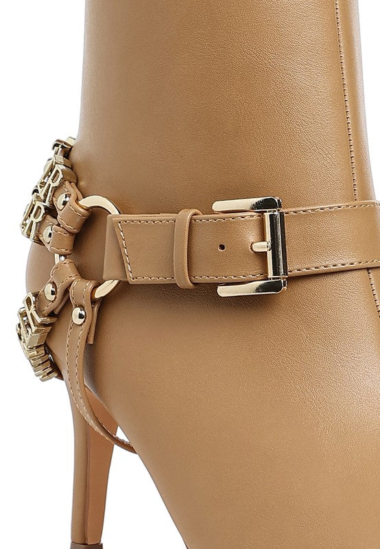 Nicene Harness Detail Stiletto Boots