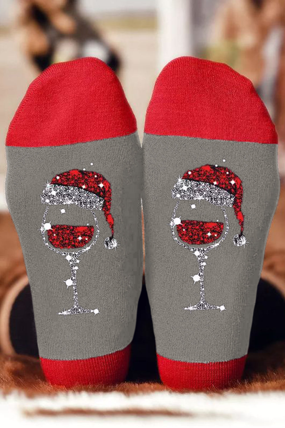 Champagne Santa Hat Socks