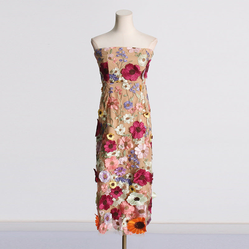 Elegant Elegant Dress Three Dimensional Floral