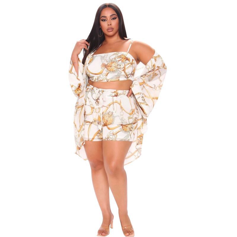 Plus Size Vacation Three Piece Set