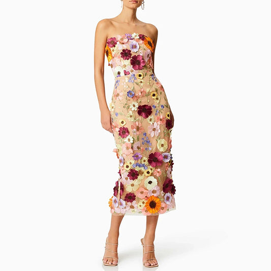 Elegant Elegant Dress Three Dimensional Floral