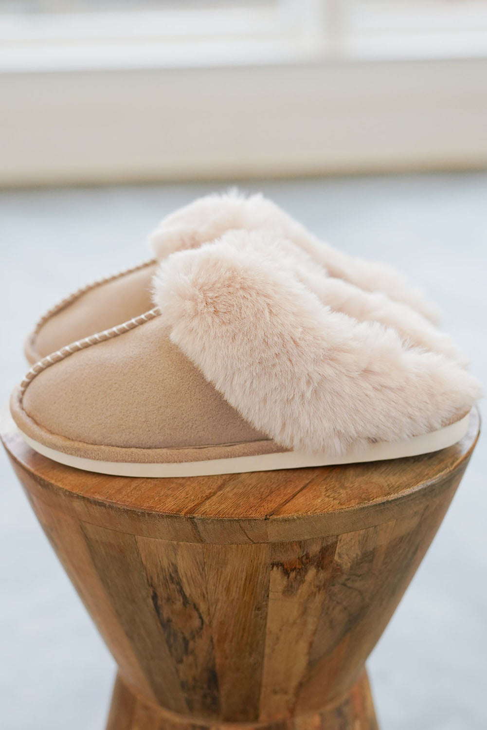 Pink Plush Lined Slippers