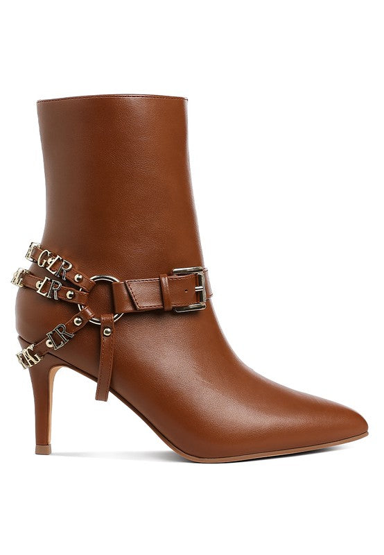 Nicene Harness Detail Stiletto Boots