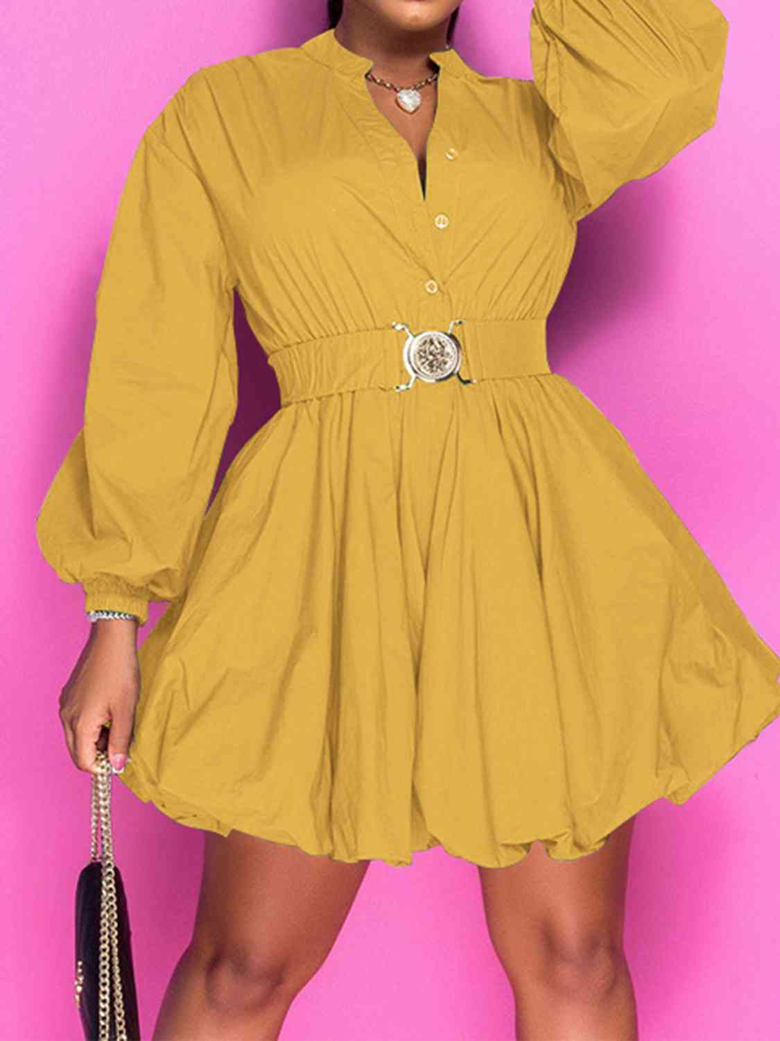 Balloon Sleeves Dress