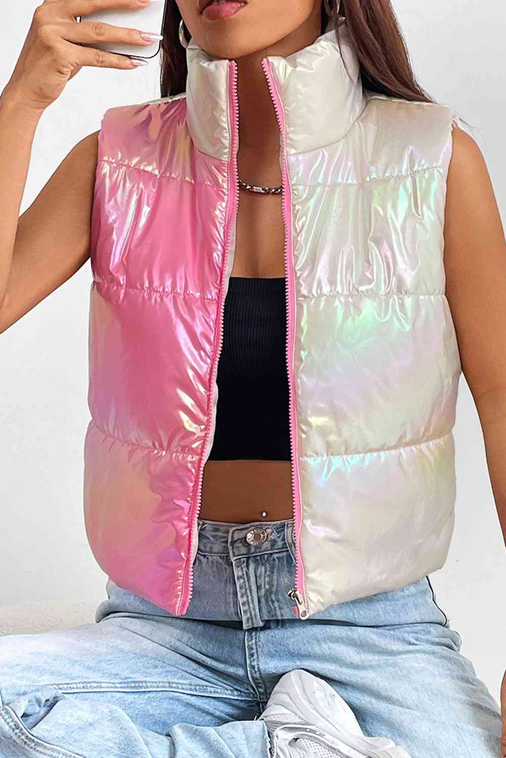 Hot Pink Sleeveless Vest