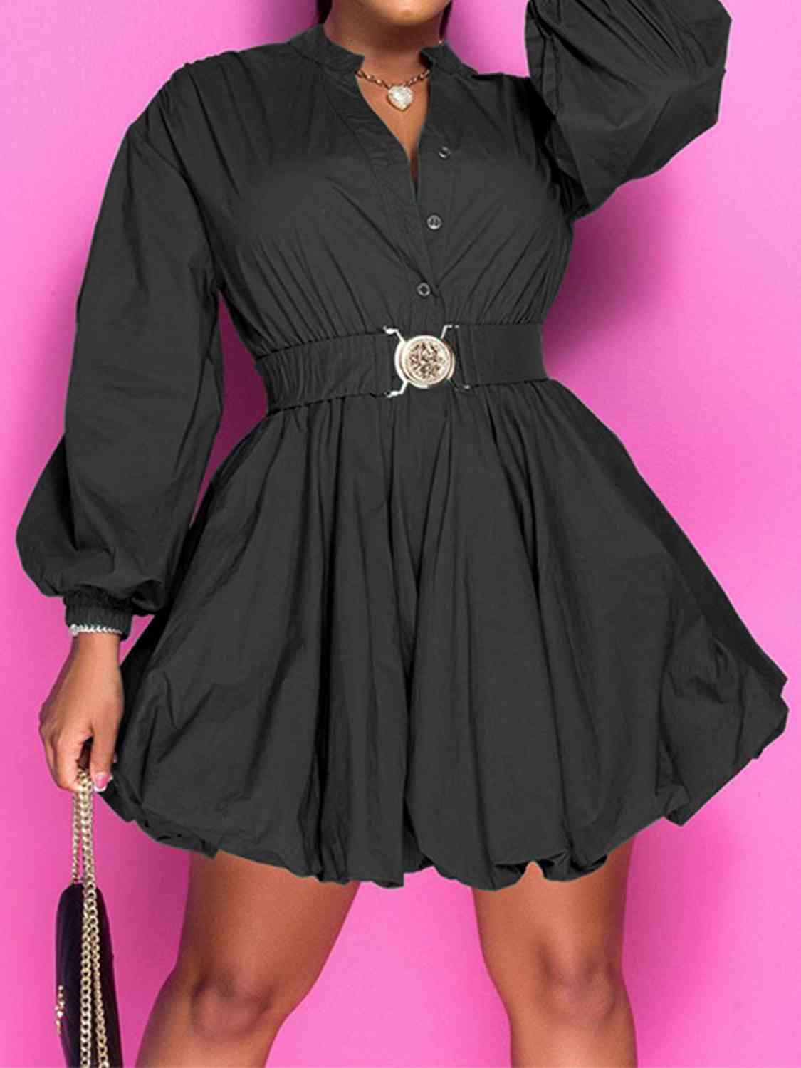 Balloon Sleeves Dress