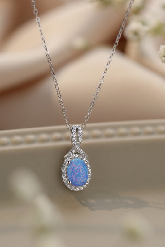 Opal Pendant Necklace With Gift Box