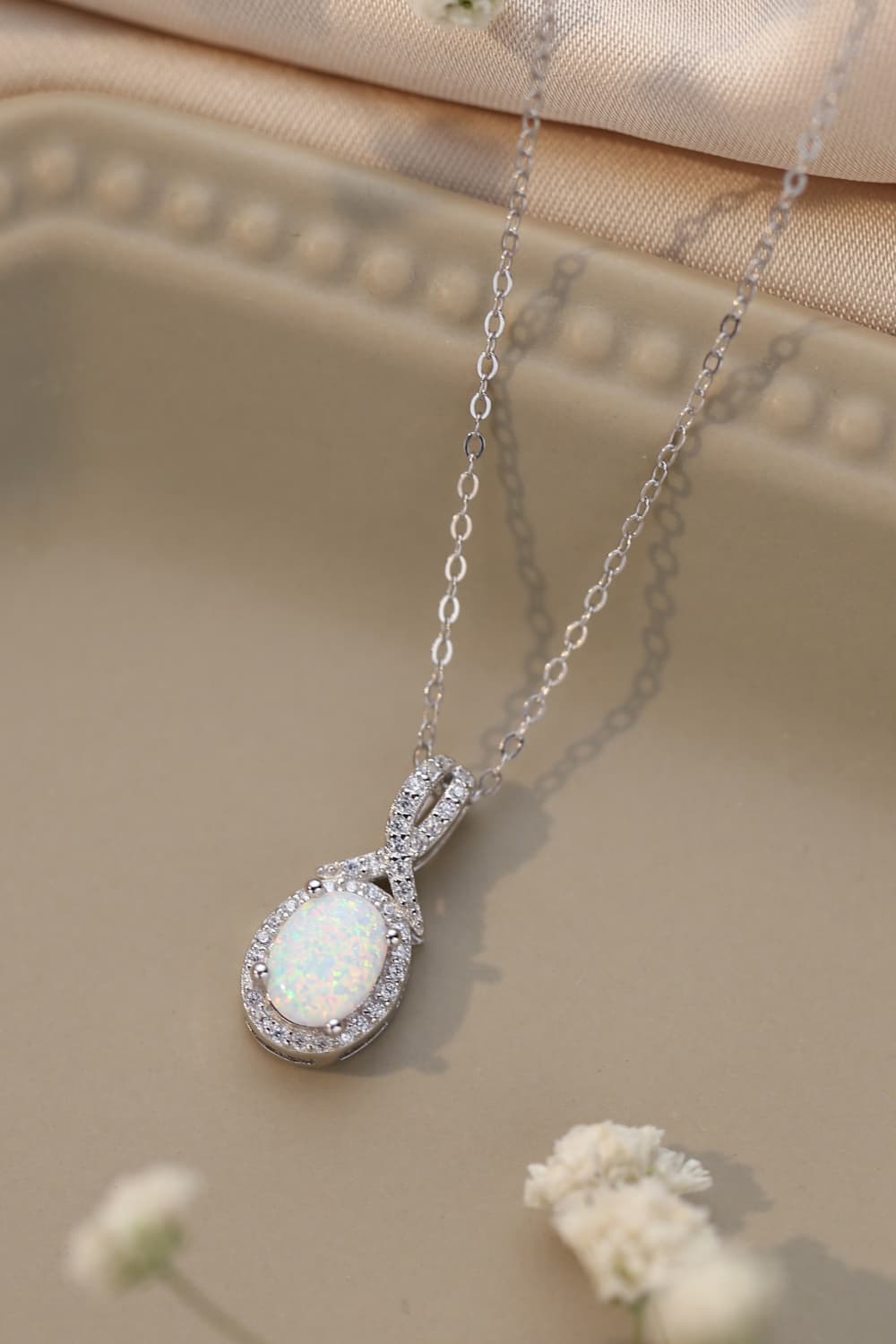 Opal Pendant Necklace With Gift Box