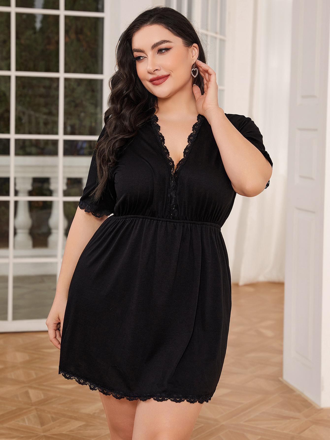 Plus Size Lace Night Dress