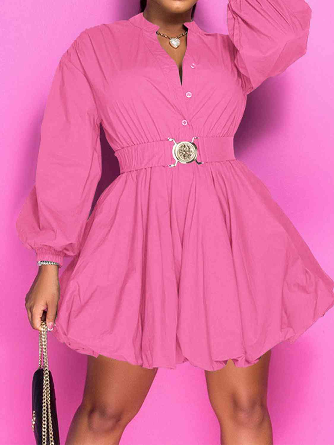 Balloon Sleeves Dress